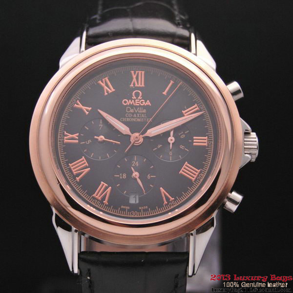 OMEGA DE VILLE CO-AXIAL Chronometer Red Gold on Black Leather Strap OM77506 OMEGA DE VILLE CO-AXIAL Chronometer Red Gold on Black Leather Strap OM77506