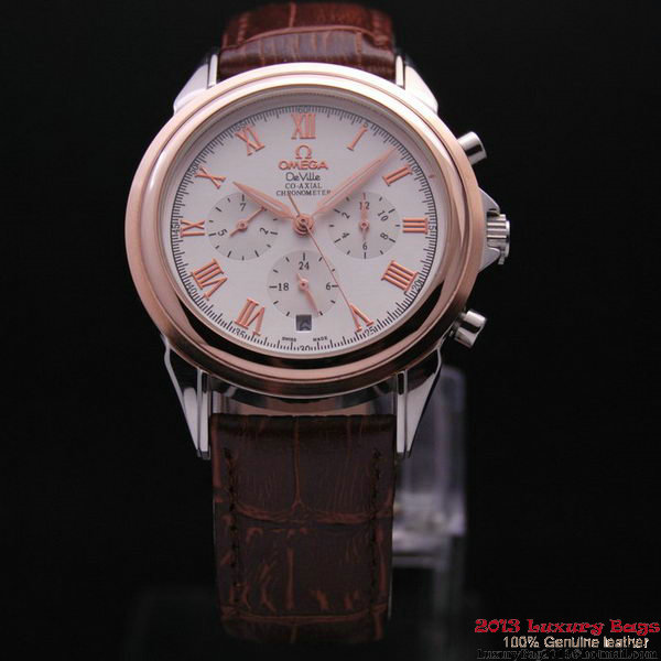 OMEGA DE VILLE CO-AXIAL Chronometer Red Gold on Brown Leather Strap OM77501 OMEGA DE VILLE CO-AXIAL Chronometer Red Gold on Brown Leather Strap OM77501
