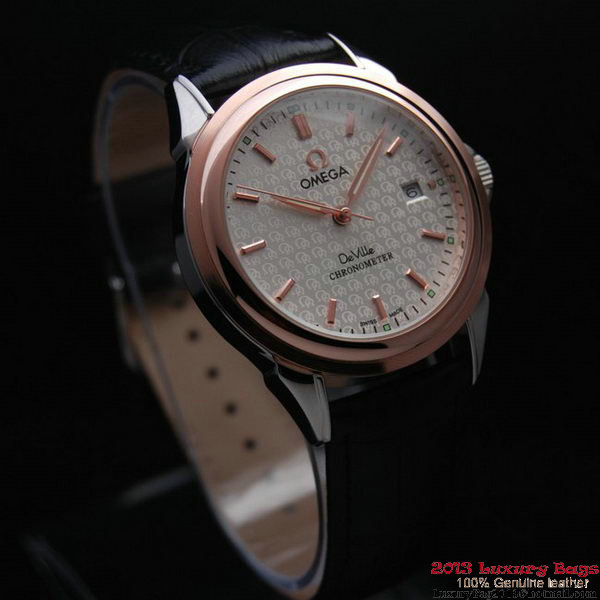 OMEGA DE VILLE Chronometer Red Gold on Black Leather Strap OM77314 OMEGA DE VILLE Chronometer Red Gold on Black Leather Strap OM77314