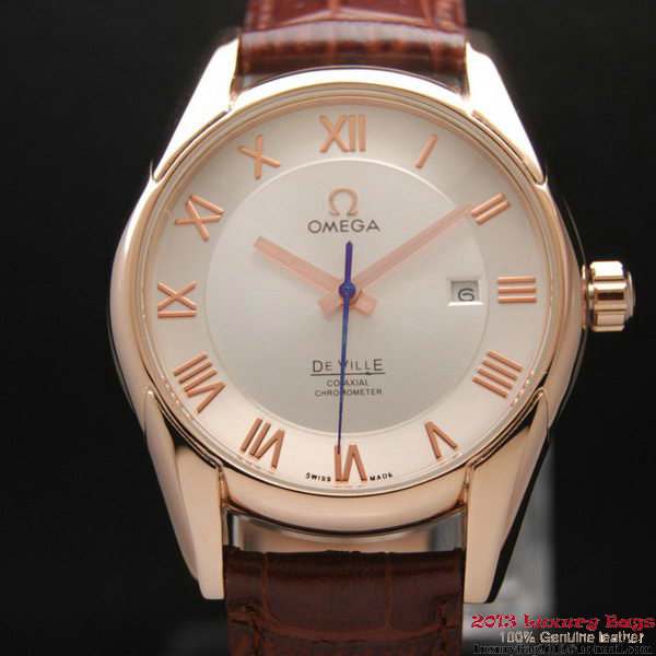 OMEGA DE VILLE Co-AXIAL CHRONOMETER Red Gold on Brown Leather Strap OM77021 OMEGA DE VILLE Co-AXIAL CHRONOMETER Red Gold on Brown Leather Strap OM77021