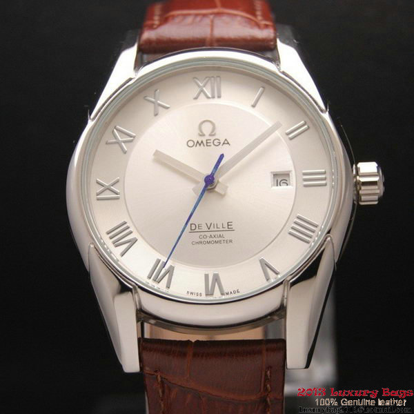 OMEGA DE VILLE Co-AXIAL CHRONOMETER Steel on Brown Leather Strap OM77003 OMEGA DE VILLE Co-AXIAL CHRONOMETER Steel on Brown Leather Strap OM77003