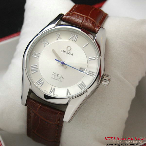 OMEGA DE VILLE Co-AXIAL CHRONOMETER Steel on Brown Leather Strap OM77003 OMEGA DE VILLE Co-AXIAL CHRONOMETER Steel on Brown Leather Strap OM77003