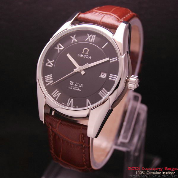 OMEGA DE VILLE Co-AXIAL CHRONOMETER Steel on Brown Leather Strap OM77007 OMEGA DE VILLE Co-AXIAL CHRONOMETER Steel on Brown Leather Strap OM77007