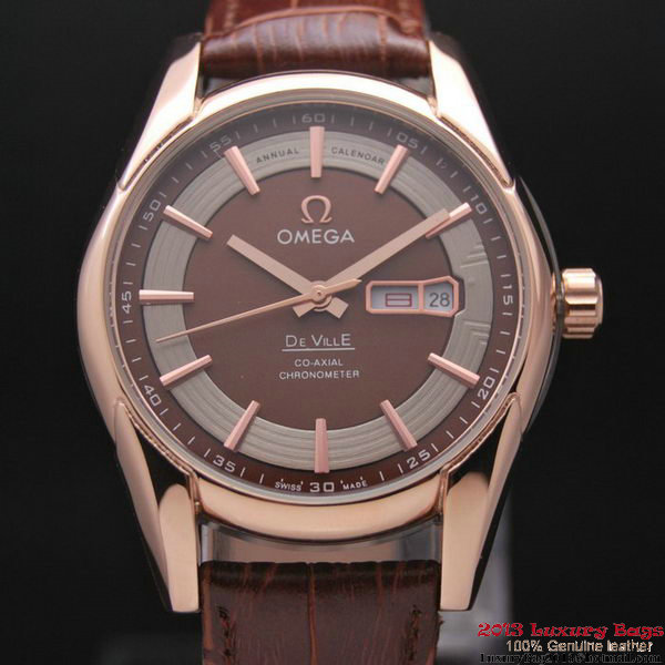 OMEGA DE VILLE HOUR VISION ANNUAL CALENDAR Red Gold on Brown Leather Strap OM77121 OMEGA DE VILLE HOUR VISION ANNUAL CALENDAR Red Gold on Brown Leather Strap OM77121