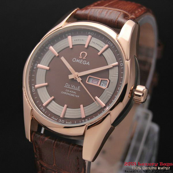 OMEGA DE VILLE HOUR VISION ANNUAL CALENDAR Red Gold on Brown Leather Strap OM77121 OMEGA DE VILLE HOUR VISION ANNUAL CALENDAR Red Gold on Brown Leather Strap OM77121