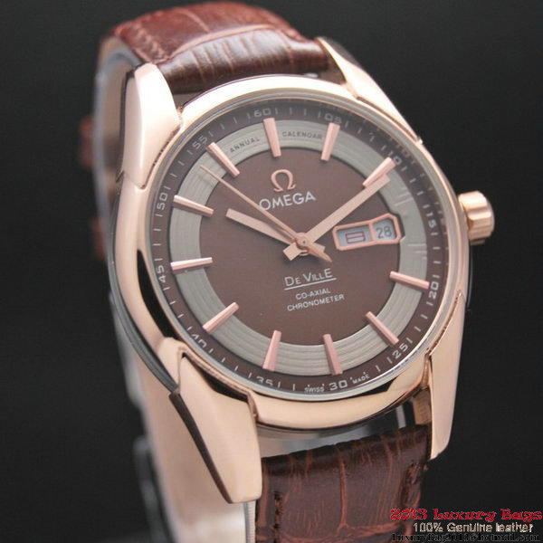 OMEGA DE VILLE HOUR VISION ANNUAL CALENDAR Red Gold on Brown Leather Strap OM77121 OMEGA DE VILLE HOUR VISION ANNUAL CALENDAR Red Gold on Brown Leather Strap OM77121