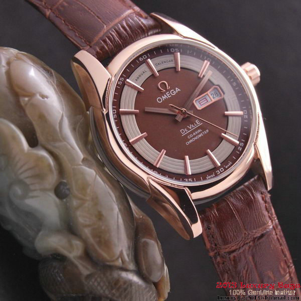 OMEGA DE VILLE HOUR VISION ANNUAL CALENDAR Red Gold on Brown Leather Strap OM77121 OMEGA DE VILLE HOUR VISION ANNUAL CALENDAR Red Gold on Brown Leather Strap OM77121