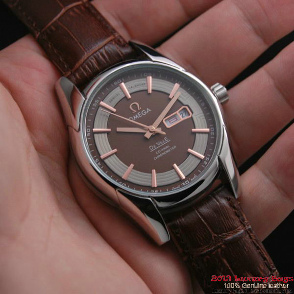 OMEGA DE VILLE HOUR VISION ANNUAL CALENDAR Steel on Brown Leather Strap OM77103 OMEGA DE VILLE HOUR VISION ANNUAL CALENDAR Steel on Brown Leather Strap OM77103