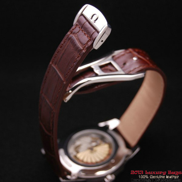 OMEGA DE VILLE HOUR VISION ANNUAL CALENDAR Steel on Brown Leather Strap OM77103 OMEGA DE VILLE HOUR VISION ANNUAL CALENDAR Steel on Brown Leather Strap OM77103