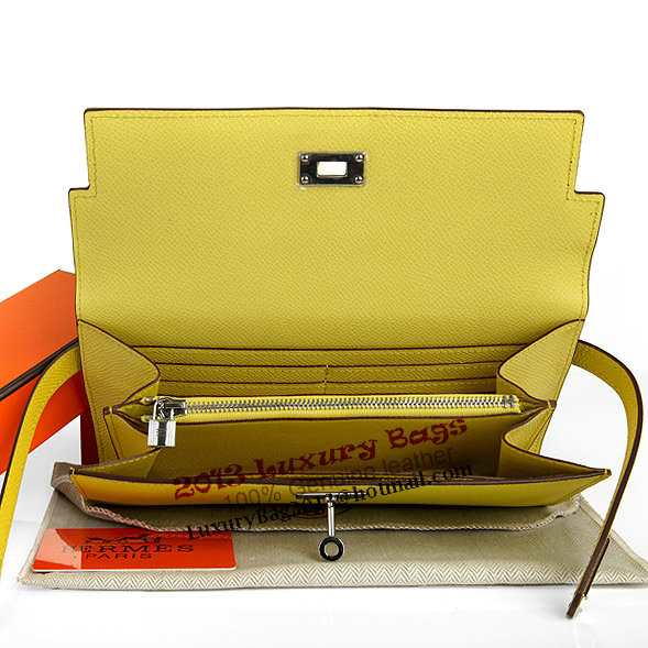 Hermes Kelly Original Saffiano Leather Bi-Fold Wallet A708 Lemon Hermes Kelly Original Saffiano Leather Bi-Fold Wallet A708 Lemon