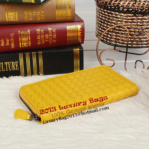 Bottega Veneta Intrecciato Nappa Zip Around Wallet BV20017 Lemon Bottega Veneta Intrecciato Nappa Zip Around Wallet BV20017 Lemon