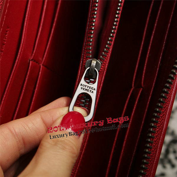 Bottega Veneta Intrecciato Nappa Zip Around Wallets 114073 Red Bottega Veneta Intrecciato Nappa Zip Around Wallets 114073 Red