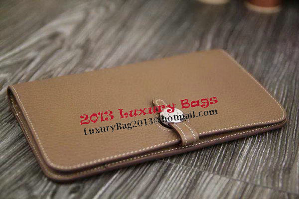 Hermes Compact Passport Holder Original Leather Wallet Grey Hermes Compact Passport Holder Original Leather Wallet Grey