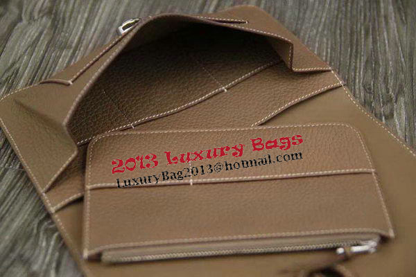 Hermes Compact Passport Holder Original Leather Wallet Grey Hermes Compact Passport Holder Original Leather Wallet Grey
