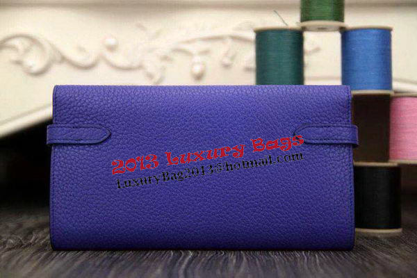 Hermes Kelly Wallet Togo Leather Bi-Fold Purse HA708W Royal Hermes Kelly Wallet Togo Leather Bi-Fold Purse HA708W Royal