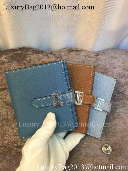 Hermes Bi-Fold Wallet Togo Leather H512 Light Blue Hermes Bi-Fold Wallet Togo Leather H512 Light Blue
