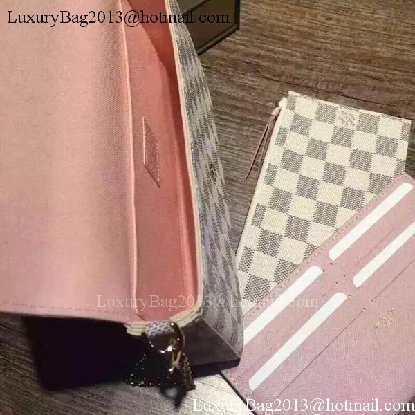 Louis Vuitton Damier Azur Canvas Felicie Chain Wallet N61276 Louis Vuitton Damier Azur Canvas Felicie Chain Wallet N61276