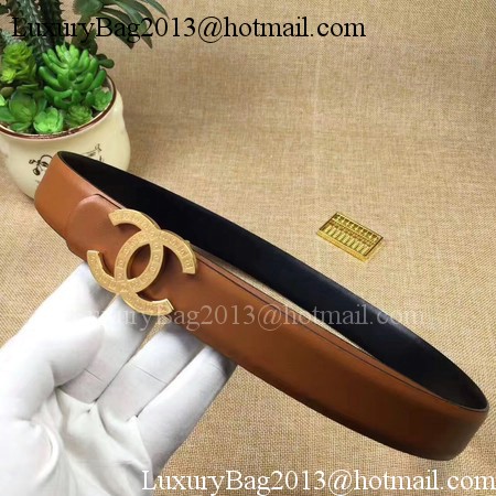 Chanel 30mm Leather Belt CH5233 Brown Chanel 30mm Leather Belt CH5233 Brown