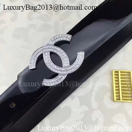 Chanel 30mm Patent Leather Belt CH5230 Black Chanel 30mm Patent Leather Belt CH5230 Black
