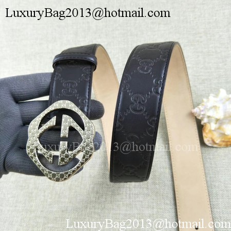 Gucci 38mm Leather Black Belt GG57098 Gold Gucci 38mm Leather Black Belt GG57098 Gold