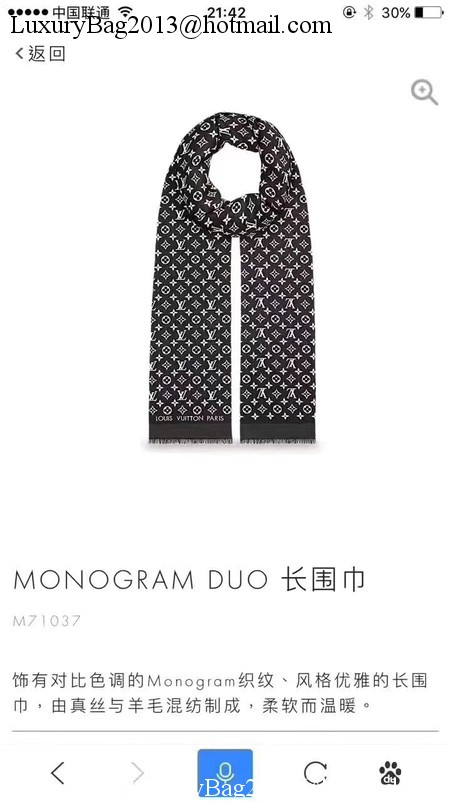 Louis Vuitton Scarf LV2845 Black Louis Vuitton Scarf LV2845 Black