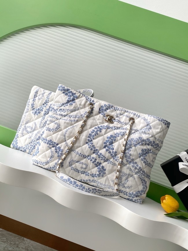 Chanel Shopping Bag AS5429 Light blue & White