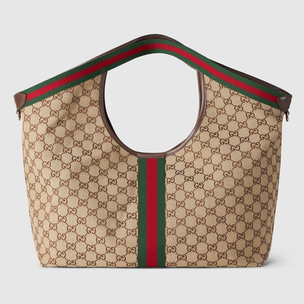 Gucci Giglio Large Tote Bag Variation Beige and Brown GG Canvas 853971 Gucci Giglio Large Tote Bag Variation Beige and Brown GG Canvas 853971