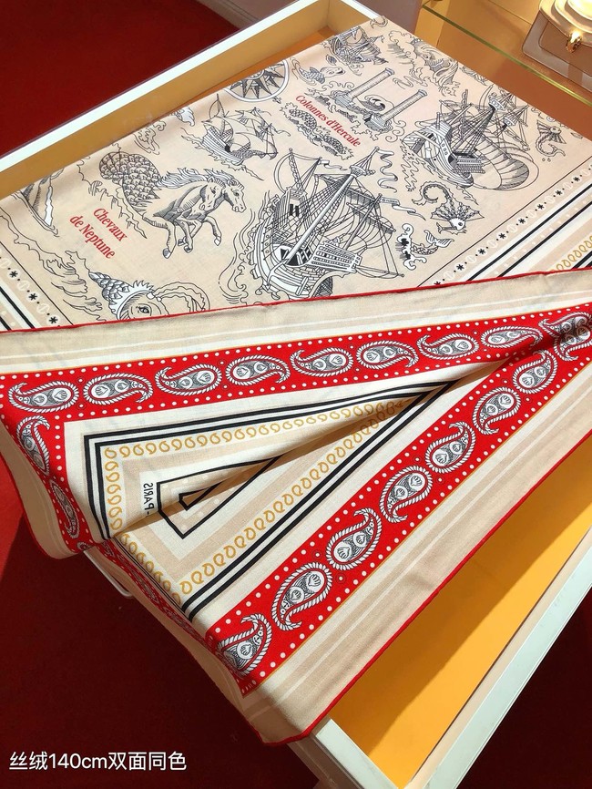 Hermes Shawl Cashmere and Silk Jacquard KY130