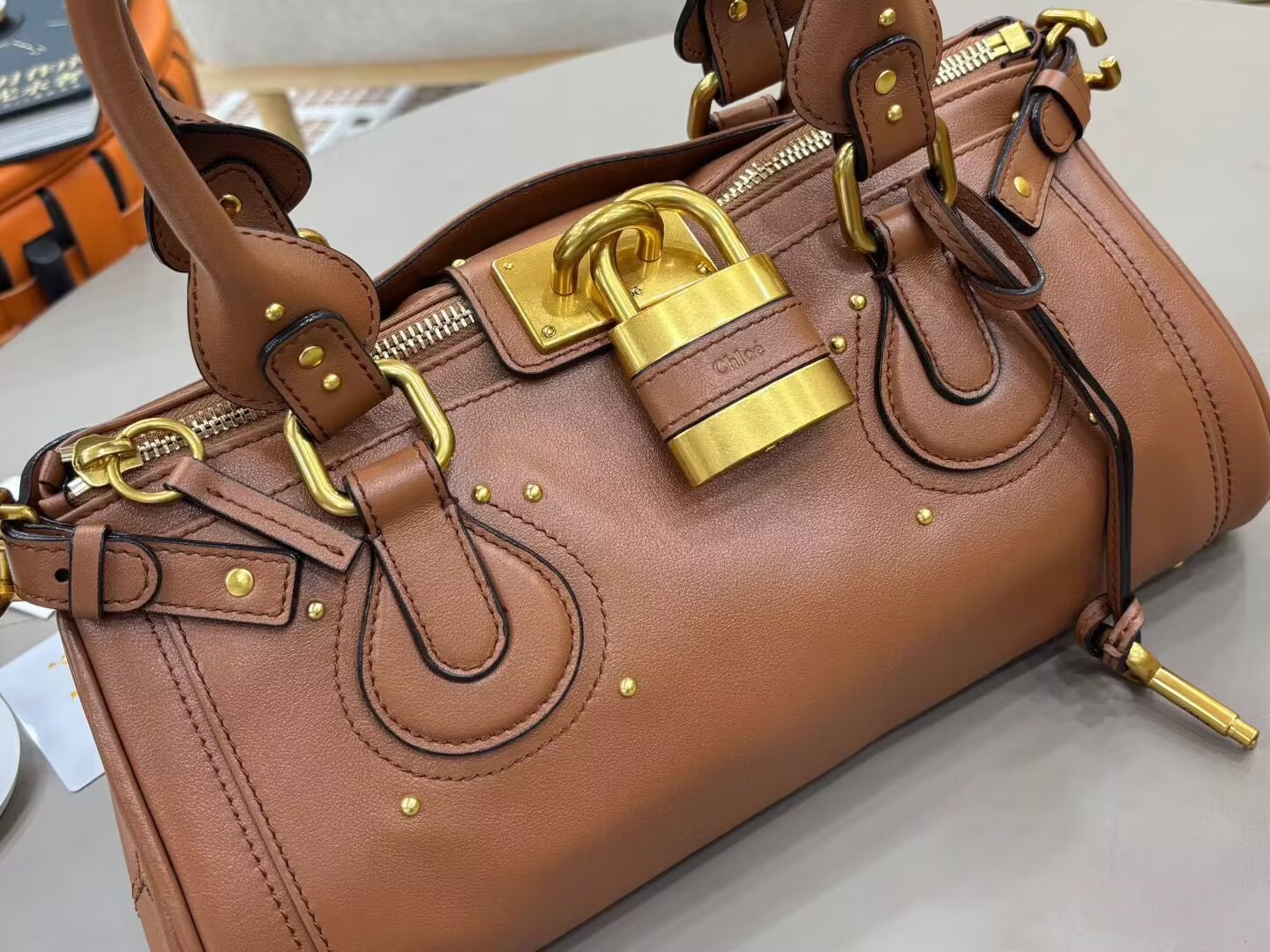 Chloe Original Leather Handle Bag C63202 Brown