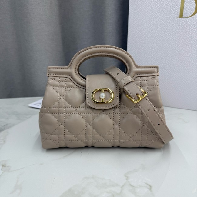 Dior Jolie Top Handle Mini Bag Cannage Lambskin S3123UN Beige