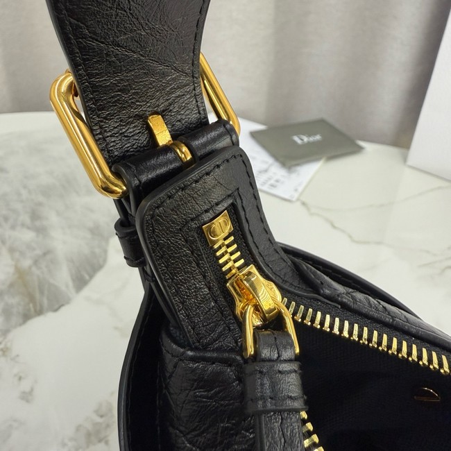 Small Dior Voyage Bag Black Flat Macrocannage Grained Calfskin M2845UJ