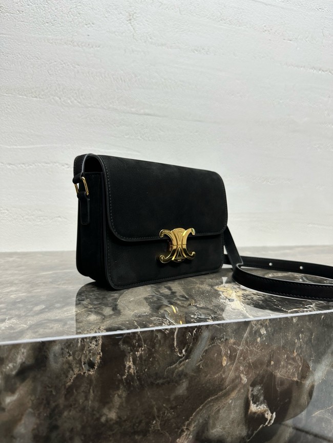 Celine TEEN TRIOMPHE BAG IN NUBUCK CALFSKIN 188423 black