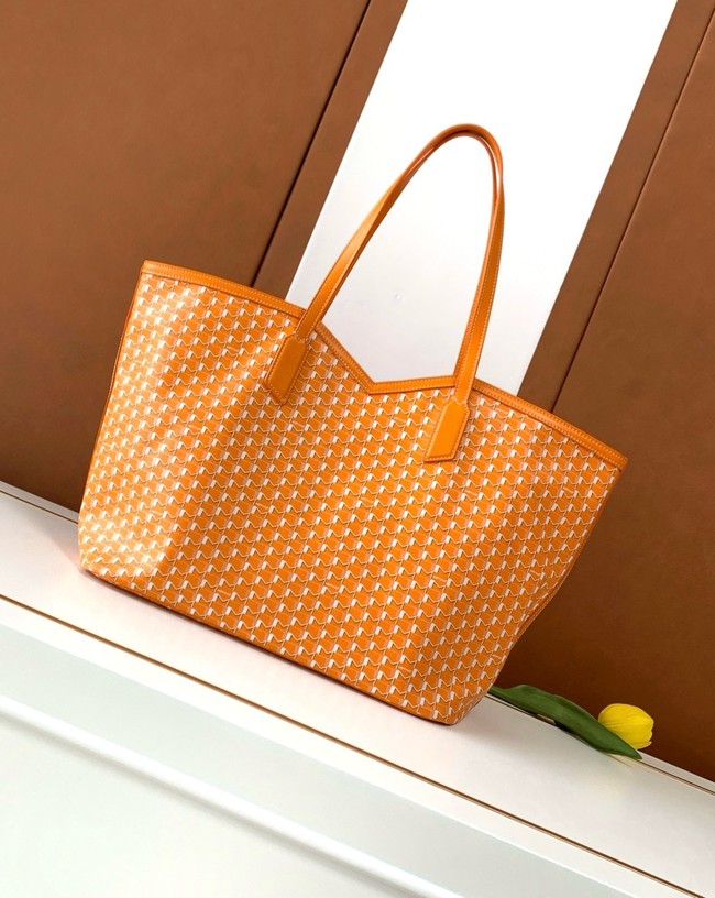 Goyard Calfskin Leather Tote Bag GM 3365 orange