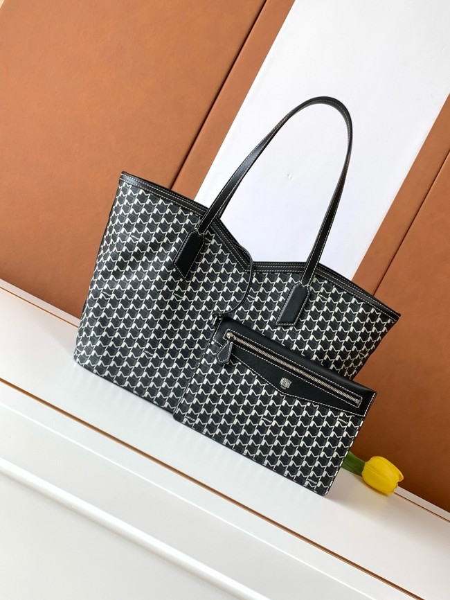 Goyard Calfskin Leather Tote Bag MM M8002 black