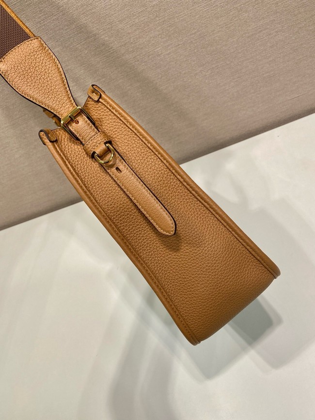 Prada Leather bag with shoulder strap 1BC073 Caramel