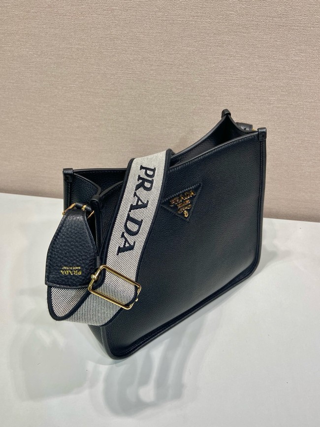 Prada Leather bag with shoulder strap 1BC073 black