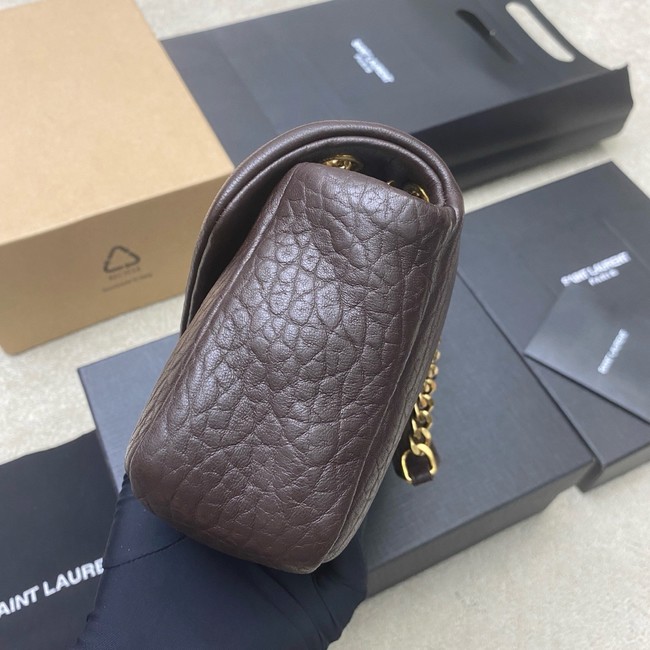 Saint Laurent CALYPSO SMALL IN GRAINED LAMBSKIN 734153 daek brown