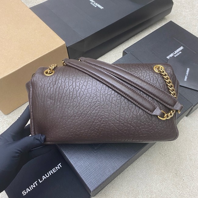 Saint Laurent CALYPSO SMALL IN GRAINED LAMBSKIN 734153 daek brown