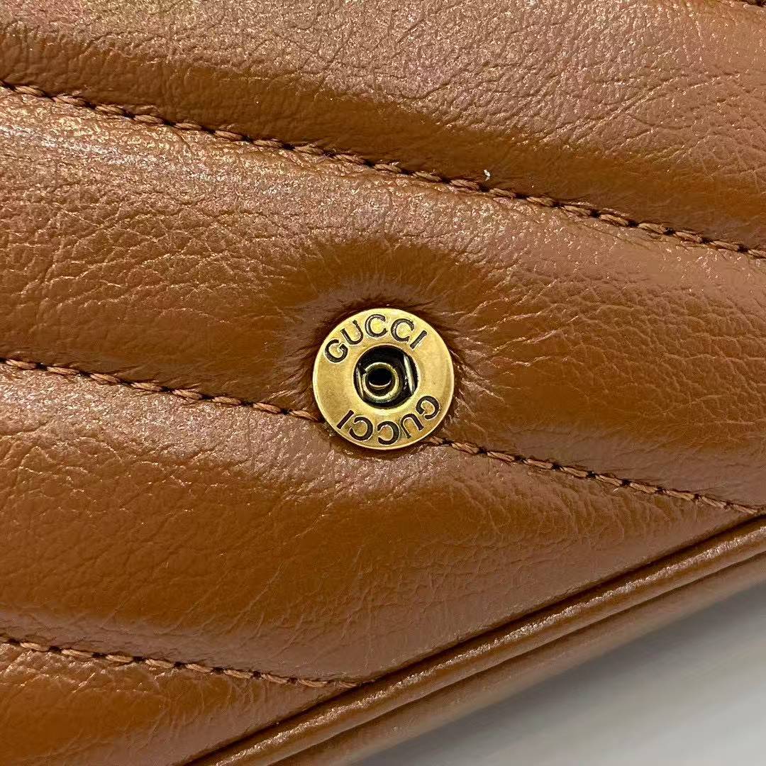 Gucci GG Marmont matelasse super mini bag 476433 brown