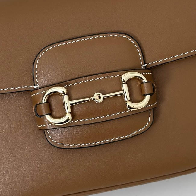 Gucci small shoulder bag leather 815205 brown