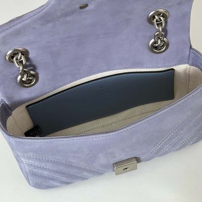 Gucci GG Marmont small shoulder bag 837280 Variation dusty blue suede