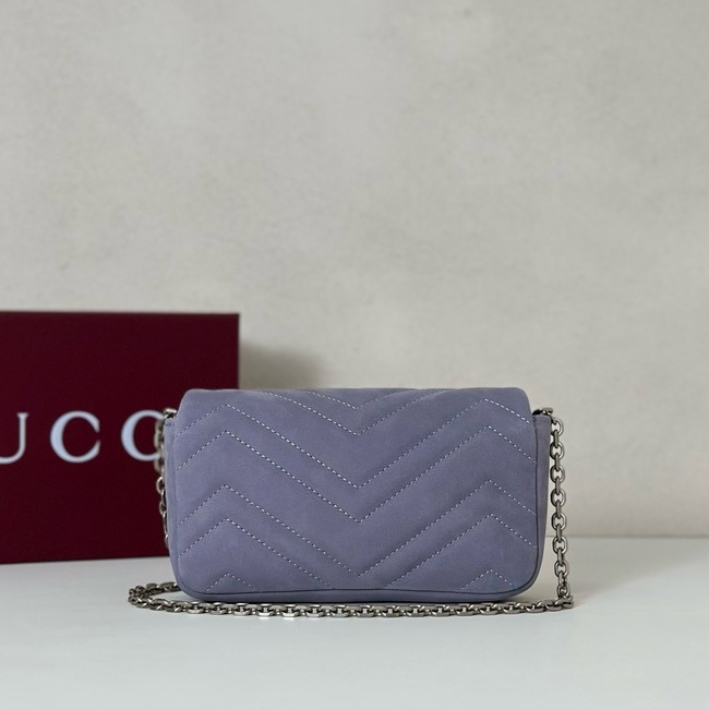 GUCCI GG Marmont mini shoulder bag Variation 841290 Variation dusty blue suede
