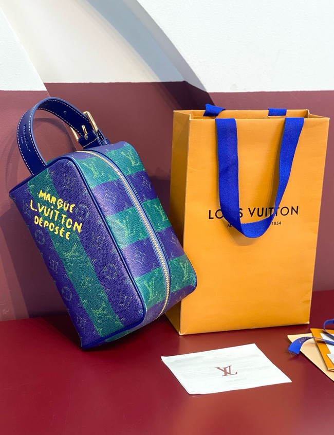 Louis Vuitton Locker Dopp Kit M25902 Blue Stripes