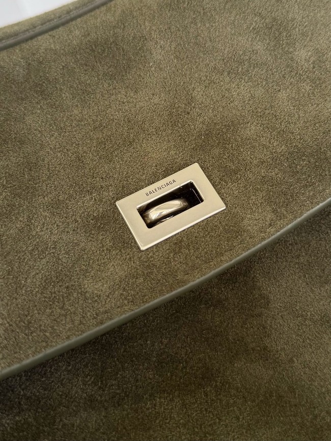 Balenciaga Rodeo Handbag Large suede calfskin 795459 green