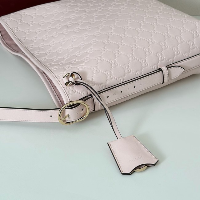 Gucci GG Emblem medium shoulder bag 847452 pink