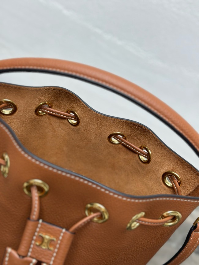 Celine TEEN CLARA BAG IN SUPPLE GRAINED CALFSKIN 121673 tan