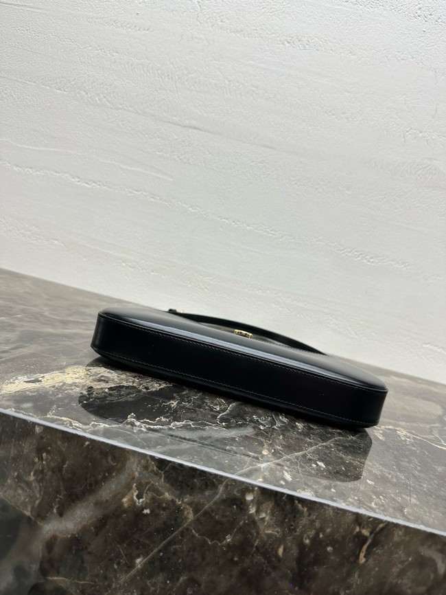 Celine TINA SHOULDER BAG IN shiny calfskin 123053 black