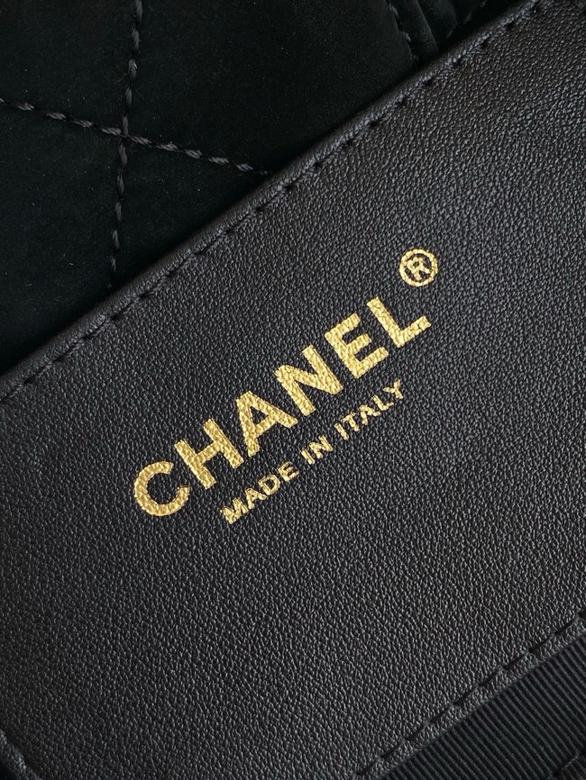 Chanel Velvet-Effect Nylon Mini Bow Bag AS5849 black