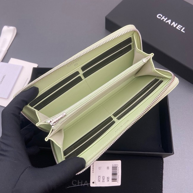 Chanel Classic Zipped Wallet 3726 light green