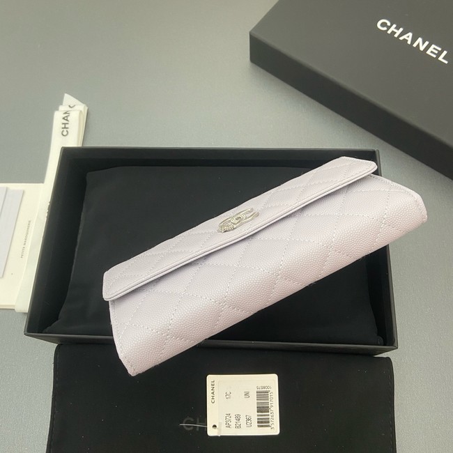 Chanel Long Flap Wallet AP3724 light gray